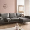 Ecksofa Marla 285x140 cm Chenille Taupe Recamiere rechts
