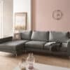 Ecksofa Marla 285x140 cm Chenille Taupe Recamiere links