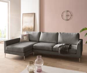 Ecksofa Marla 285x140 cm Chenille Taupe Recamiere links