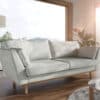 Sofa Mena Flachgewebe Mint 225x90 cm 3-Sitzer