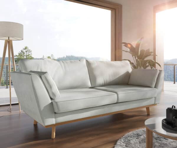 Sofa Mena Flachgewebe Mint 225x90 cm 3-Sitzer