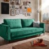Schlafsofa Thia Velour Grün 220x100 cm