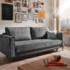Schlafsofa Thia Velour Graphit 220x100 cm