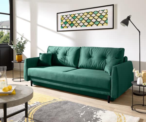 Schlafsofa Fedja Velour Grün 220x90 cm