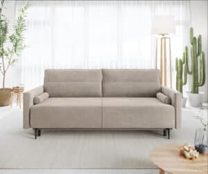 Schlafsofa Kehsa Mikrofaser Beige 220x100 cm