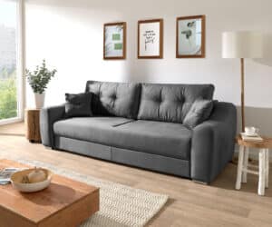 Schlafsofa Narin Velour Graphit 240x100 cm