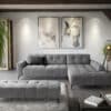 Ecksofa Wilson 295x200 Grau Longchair rechts mit Hocker by W. Schillig