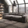 Big-Sofa Sirpio XL 270x125 cm Mikrofaser Khakibraun Kedernaht