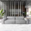 Big-Sofa Sirpio XL 270x125 cm Mikrofaser Grau Kedernaht