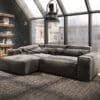 Ecksofa Sirpio XL 270x175 cm Mikrofaser Khakibraun Recamiere variabel Kedernaht