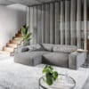 Ecksofa Sirpio XL 270x175 cm Mikrofaser Taupe Recamiere variabel Kedernaht