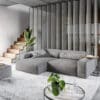 Ecksofa Sirpio XL 270x175 cm Mikrofaser Taupe Recamiere variabel mit Hocker