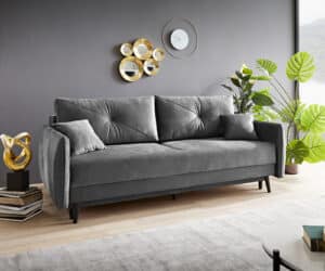 Schlafsofa Piera Velour Graphit 215x100 cm