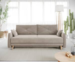 Schlafsofa Piera Mikrofaser Beige 215x100 cm