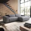 Ecksofa Tenso 280 x 165 Strukturstoff Grau Recamiere rechts