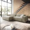 Ecksofa Tenso 280 x 165 Chenille Beige Recamiere links