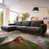 Ecksofa Sottil 290 x 165cm Chenille Anthrazit Recamiere links