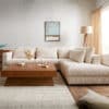 Ecksofa Isla 330 x 225 cm Cord Beige Longchair rechts