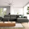 Ecksofa Naara 300 x 170 cm Chenille Graphite Recamiere rechts elektrische Relaxfunktion