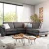 Ecksofa Laurico 300 x 230 cm Mikrofaser Anthrazit Ottomane rechts elektrische Relaxfunktion