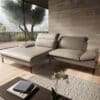 Eckcouch Enjoy and More 295x185 Echtleder Schlamm Longchair links by W. Schillig