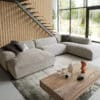 Wohnlandschaft Tenso 380x230 cm Chenille Beige Longchair rechts