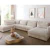 Wohnlandschaft Isla 430x225 Cord Beige Ottomane links
