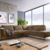 Ecksofa Largo 290x230 Chenille Schlamm Ottomane rechts