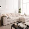 Ecksofa Svada 285x175 cm Cord Beige Recamiere rechts