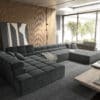Wohnlandschaft Phia 430x220 cm Velour Grau