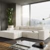 Ecksofa Phia 280x180 cm Cord Beige Recamiere links