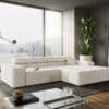 Ecksofa Phia 280x180 cm Cord Beige Recamiere rechts