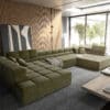 Wohnlandschaft Phia 430x220 cm Samt Olive