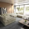 Wohnlandschaft Phia 430x220 cm Strukturstoff Beige