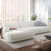 Ecksofa Cubico 350x190 cm Cord Beige Recamiere links