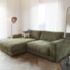 Ecksofa Cubico 250x190 cm Samt Olive Recamiere links