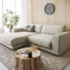 Ecksofa Cubico 250x190 cm Strukturstoff Beige Recamiere links