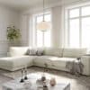 Ecksofa Cubico 325x225 cm Strukturstoff Beige Ottomane links
