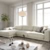 Ecksofa Cubico 350x190 cm Strukturstoff Beige Recamiere links
