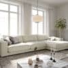 Ecksofa Cubico 350x190 cm Strukturstoff Beige Recamiere rechts