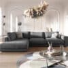 Ecksofa Cubico 325x225 cm Strukturstoff Grau Ottomane links