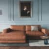 Ecksofa Cubico 250x190 cm Echtleder Braun Recamiere links