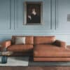 Ecksofa Cubico 250 x190 Echtleder Braun Recamiere rechts