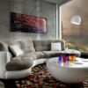 Sofa Napoli 300x95cm Weiss Hellgrau mit Kissen