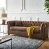 Sofa Chesterfield 200x88 Braun Vintage Optik 3-Sitzer Couch