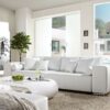 Big-Sofa Marbeya 290x110 cm Weiss mit Schlaffunktion