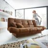 Schlafsofa Viol 190x90 cm Braun Antik Optik Bettkasten