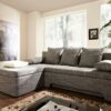 Ecksofa Juline 200x155 Grau mit Schlaffunktion variabel