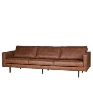 Couch aus Recyceltem Leder Cognac Braun