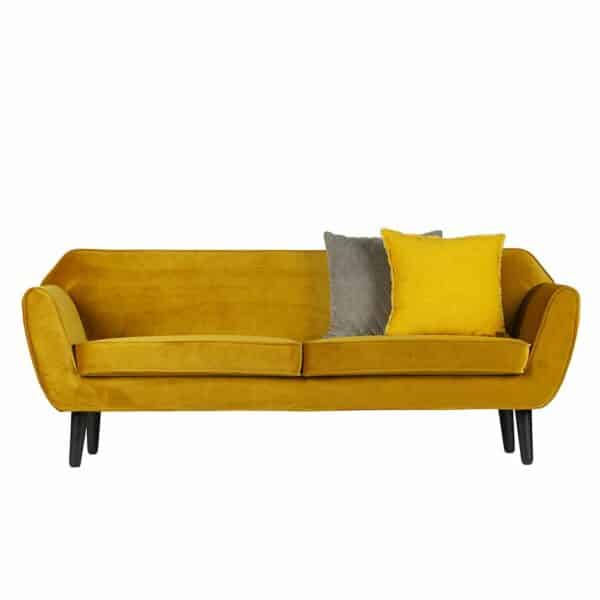 2 Sitzer Sofa in Gelb Retro Design